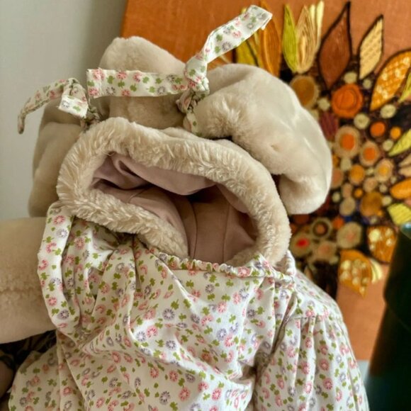 Ganz Vintage 1981 Wrinkles Tan Girl Dog Puppet 17 Plush Toy Original Outfit - Picture 8 of 9